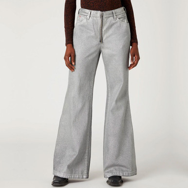 Fender x Wrangler Wanderer Wide Leg Flares in Silver Relic