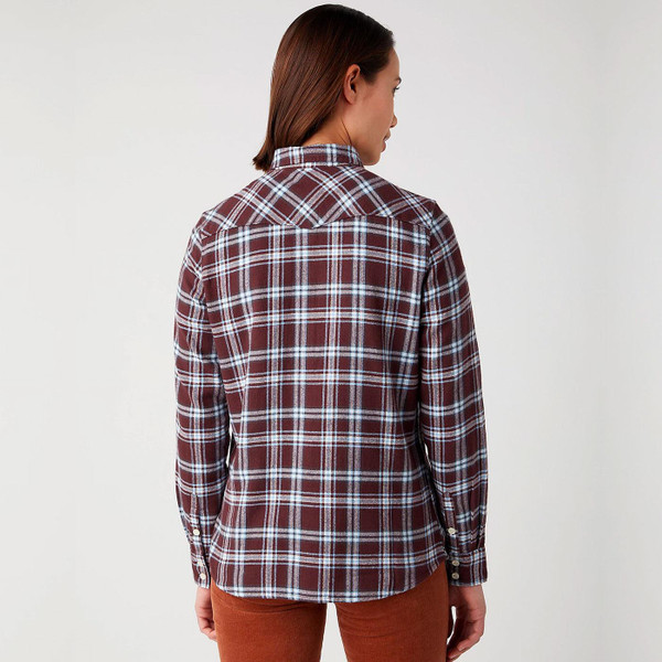 Wrangler Women's Retro 70s Check Slim Western Shirt in Doll 112342704