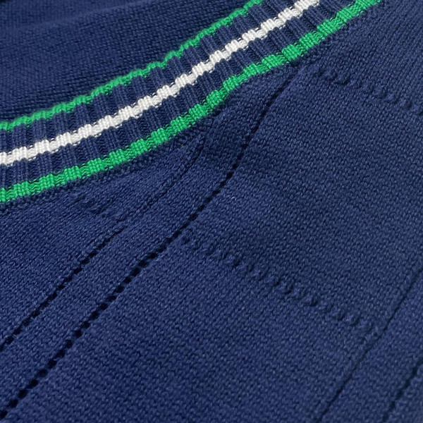 Madcap England Retro 1970s Pointelle Knit Tank Top in Navy MC1071