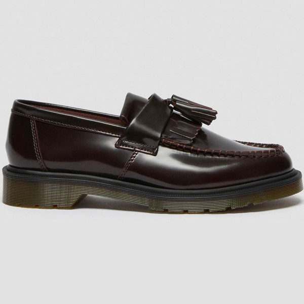 Dr. Martens Adrian Arcadia Leather Mod Tassel Loafers in Cherry Red