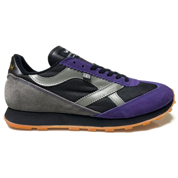 Walsh Strike Made in England Running Trainers in Black/Violet/Grey STR72014