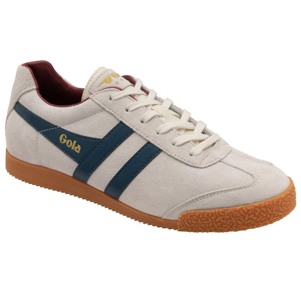 Gola Classics Harrier Suede Men's Retro Trainers in Off White/Vintage Blue/Deep Red  Gola Classics Harrier Suede Men's Retro Trainers in Off White/Vintage Blue/Deep Red