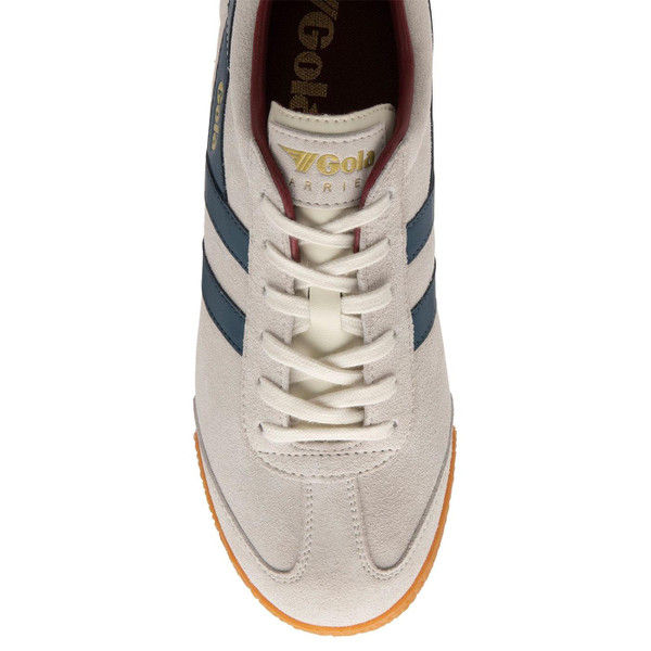 Gola Classics Harrier Suede Men's Indie Trainers in Off White/Vintage Blue/Deep Red  Gola Classics Harrier Suede Men's Indie Trainers in Off White/Vintage Blue/Deep Red