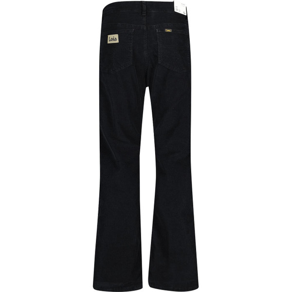 lois mens dario retro 80s casuals bootcut needle cord trousers black
