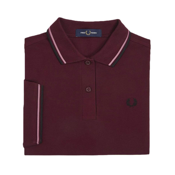 Fred Perry G3600 Shirt Women's Twin Tipped Mod Polo Top in Oxblood G3600 R80