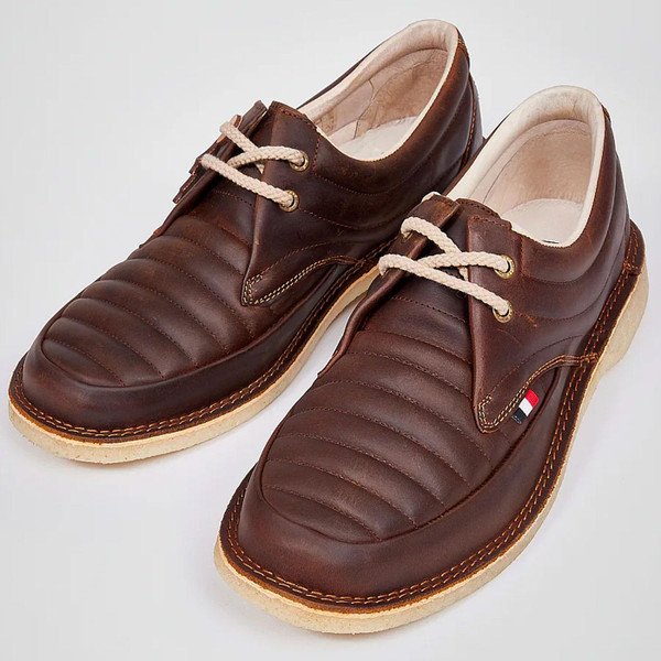 Pod Originals Jagger Lace Up Mod Shoes in Oiled Nubuck Dark Tan POC23509AH01PGZZ