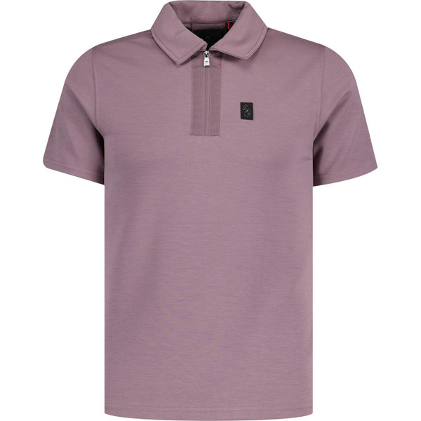 luke 1977 mens hardy zip neck polo tshirt dark lilac