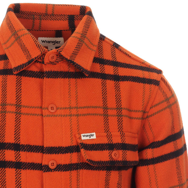 wrangler plaid check shacket overshirt apricot wrangler plaid check shacket overshirt apricot