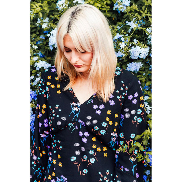 Sugarhill Brighton Retro 70s Petra Midi Dress in Wild Floral black print