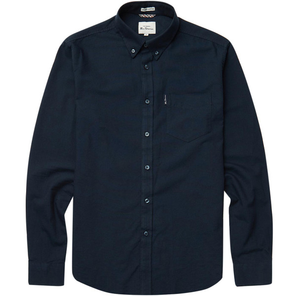 ben sherman mens signature organic cottom long sleeve oxford shirt dark navy