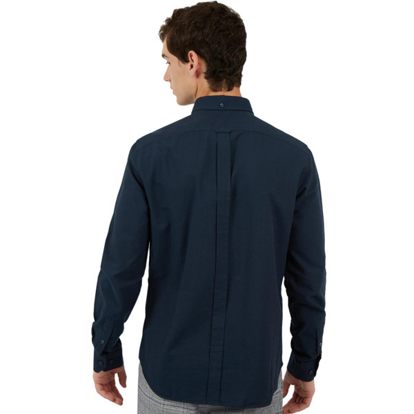 ben sherman mens signature organic cottom long sleeve oxford shirt dark navy