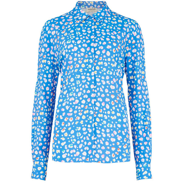 Sugarhill Brighton Joy Women's Shirt in Blue Rainbow Leopard