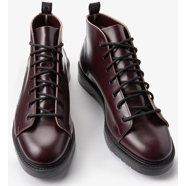 fred perry george cox leather monkey boots oxblood