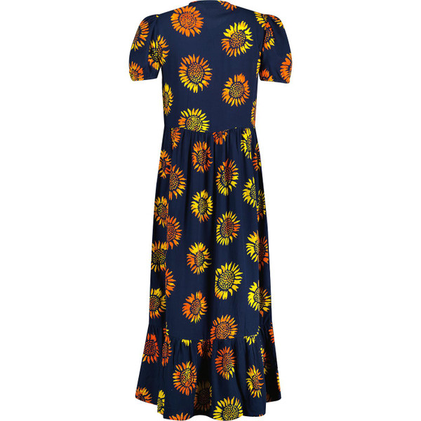 sugarhill brighton womenst tammy sunflower pattern batik smock maxi dress navy