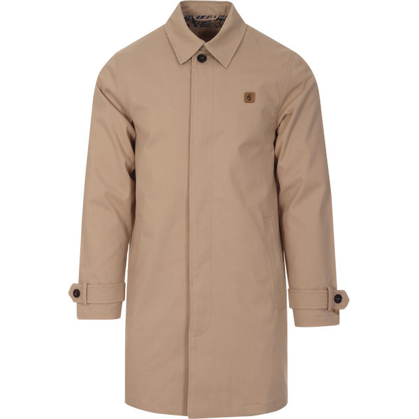 gabicci vintage mens houghton paisley print lining retro car coat oatmeal