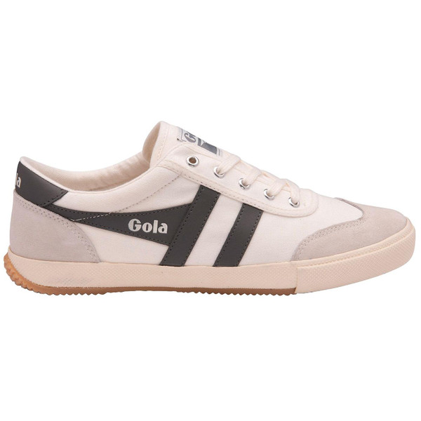 Gola Badminton Men's Retro 1990s Canvas and Suede Trainers in Off White/Shadow