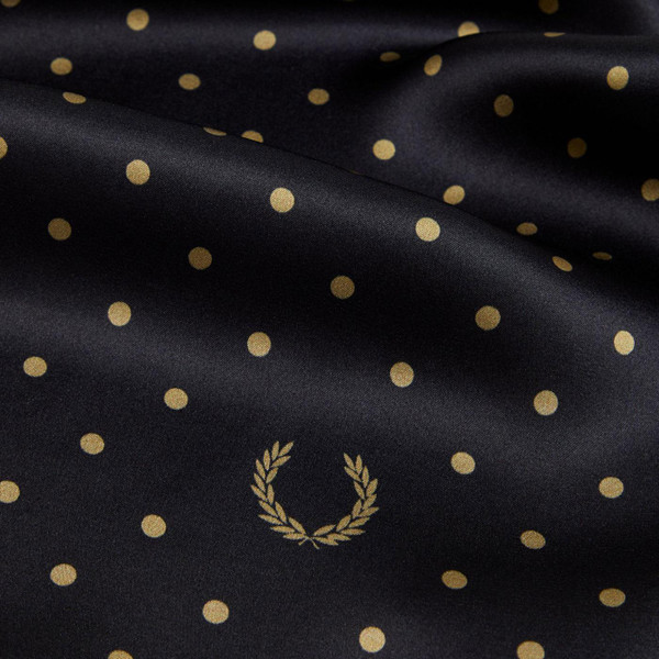 fred perry silk polka dot scarf black/champagne  fred perry silk polka dot scarf black/champagne