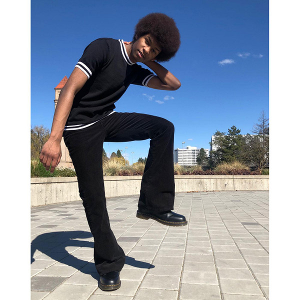 Madcap England Retro 60s 70s Killer Cord Flares in Black