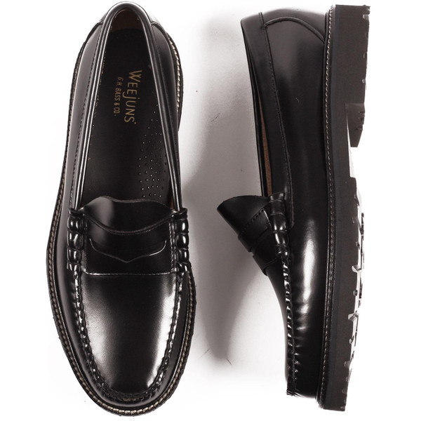 Bass Weejuns Larson Weejun 90 Mod Lightweight Penny Loafers in Black