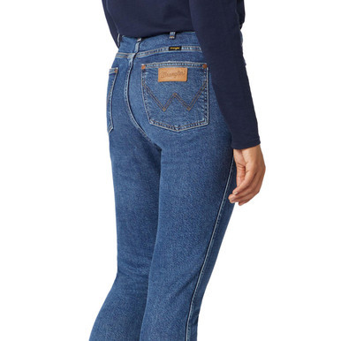 wrangler women's stonewashed retro skinny jeans indigo mid