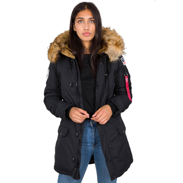 alpha industries womens polar snorkel jacket black alpha industries womens polar snorkel jacket black