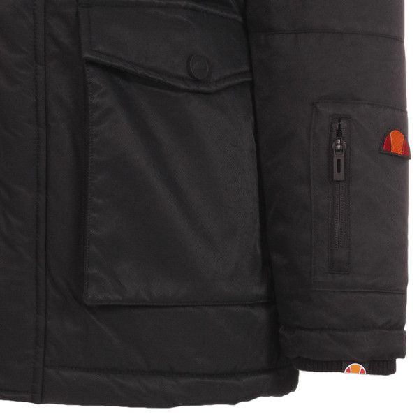 Ellesse Mazzo Men's Mod Casuals Snorkel Parka in Black with Faux Fur Trim Ellesse Mazzo Men's Mod Casuals Snorkel Parka in Black with Faux Fur Trim
