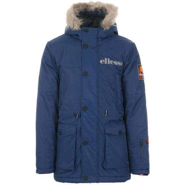 Ellesse Mazzo Men's Retro 90s Snorkel Parka in Navy with Faux Fur Trim Ellesse Mazzo Men's Retro 90s Snorkel Parka in Navy with Faux Fur Trim