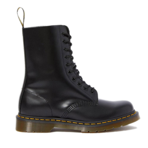 dr martens 1490 leather high boots black smooth