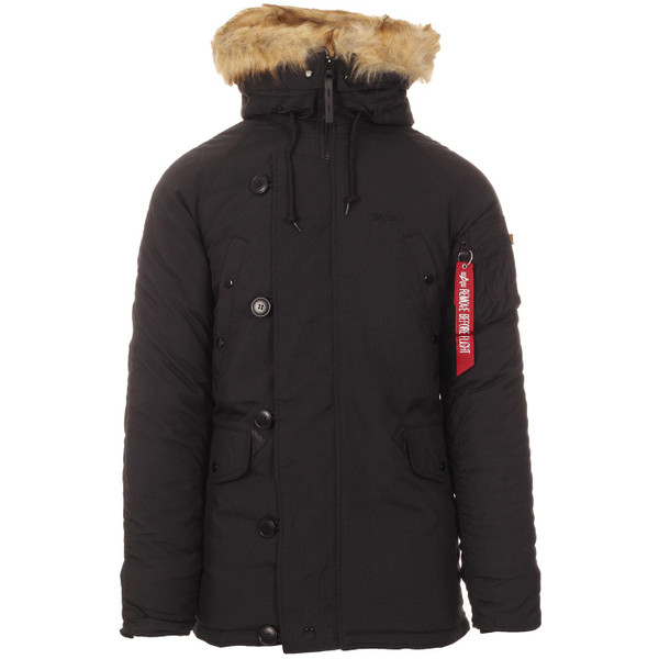 Alpha Industries Explorer Men's Mod 90s Britpop Snorkel Parka Jacket in Black Alpha Industries Explorer Men's Mod 90s Britpop Snorkel Parka Jacket in Black