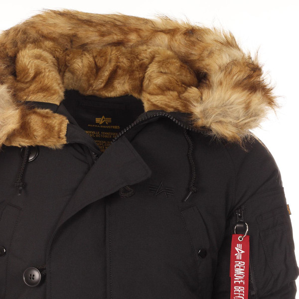 Alpha Industries Explorer Men's Retro 90s Snorkel Parka Jacket in Black Alpha Industries Explorer Men's Retro 90s Snorkel Parka Jacket in Black