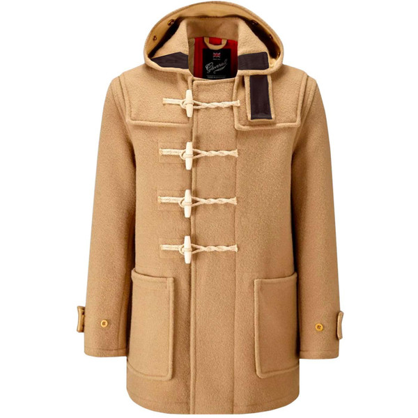 Gloverall Union Jack Mid Monty Men's Retro Mod Duffle Coat in Camel