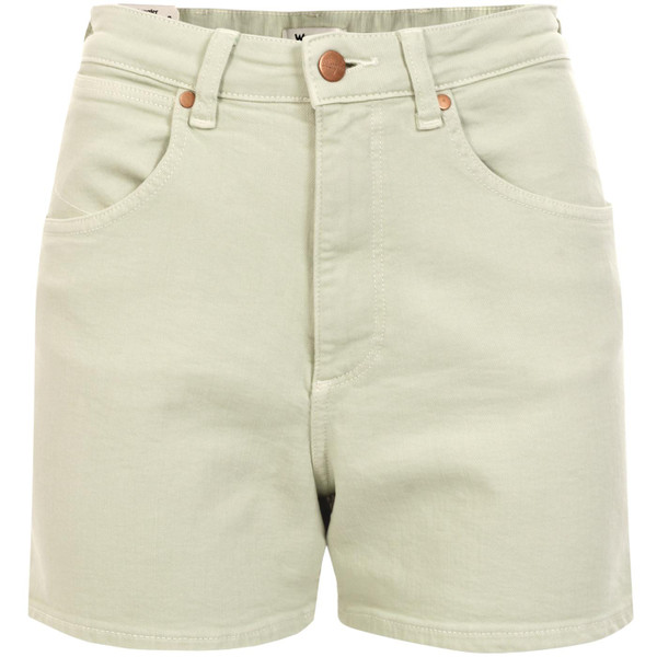 wrangler womens mom fit high waisted denim shorts apple green