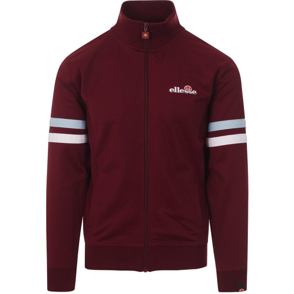 ellesse mens roma contrast stripes zip track top burgundy ellesse mens roma contrast stripes zip track top burgundy