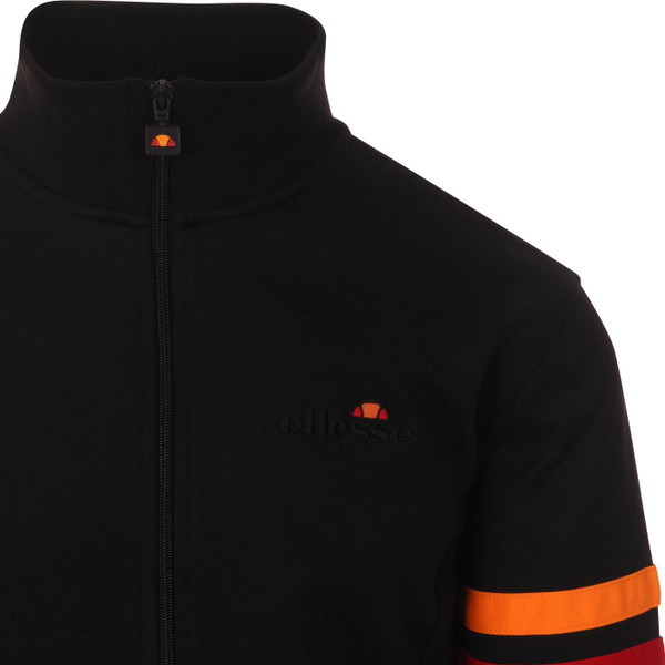 ellesse mens roma contrast stripes zip track top black ellesse mens roma contrast stripes zip track top black