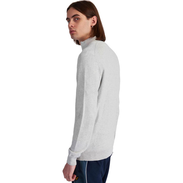 lyle and scott quarter zip knitted jumper grey