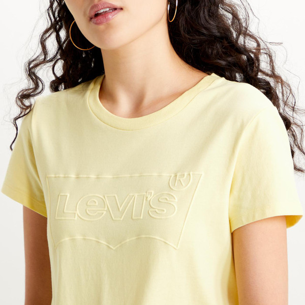 levis womens perfect batwing outline logo tshirt lemon meringue
