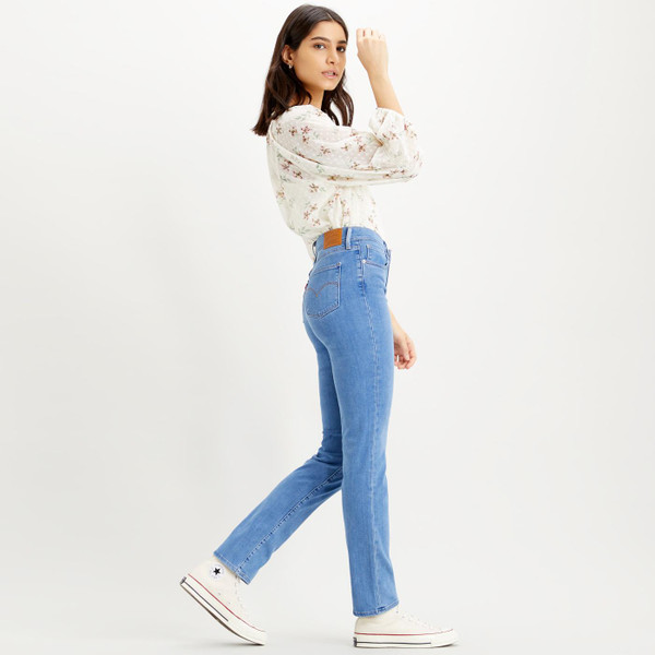 levis womens high rise straight leg jeans rio chill light blue