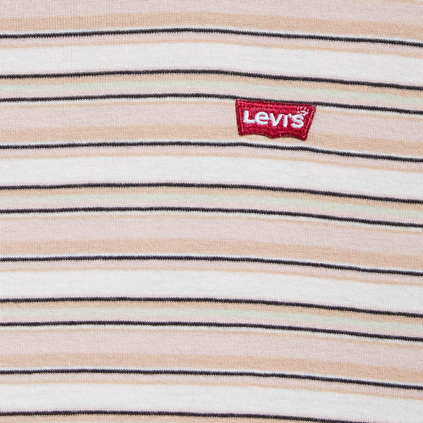 levis womens rib baby bombarde stripe tshirt sepia rose