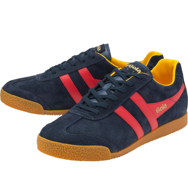 gola mens harrier suede trainers navy red yellow gola mens harrier suede trainers navy red yellow