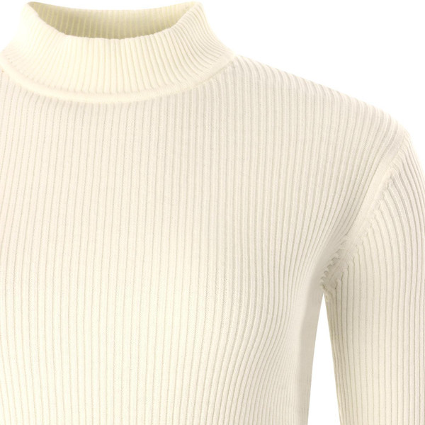 madcap england womens ribbed knit turtleneck long sleeve slim fit top winter white