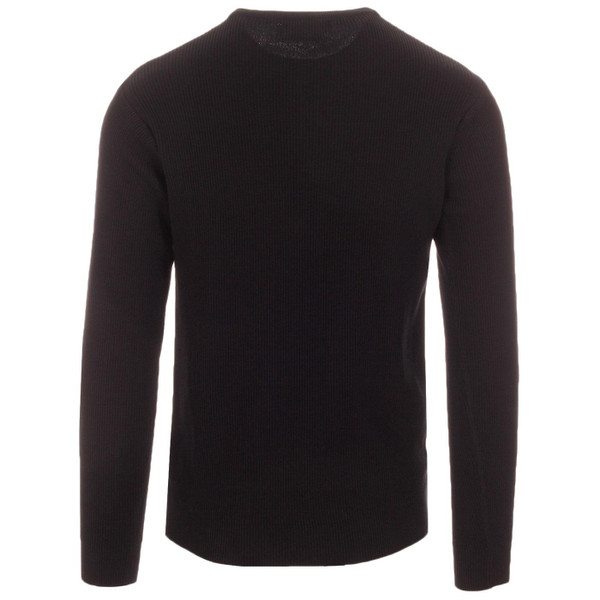 Madcap England Men's Retro Ribbed Knit Grandad Top in Black