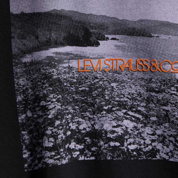 levis mens photo print crew neck tshirt black