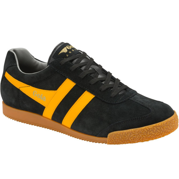 gola mens harrier suede trainers black yellow gola mens harrier suede trainers black yellow
