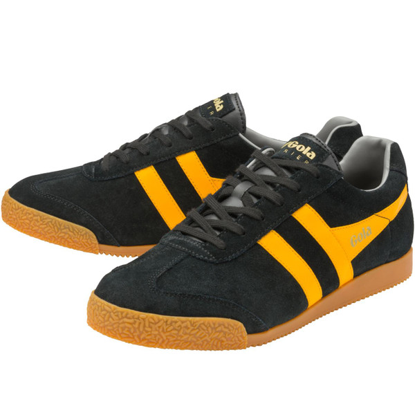 gola mens harrier suede trainers black yellow gola mens harrier suede trainers black yellow