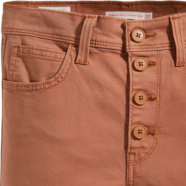 levis womens soft canvas cropped utility trousers toasted coconut