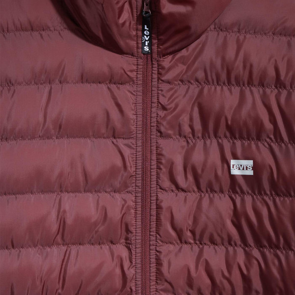 levis mens presidio packable quilted zip jacket sassafras red