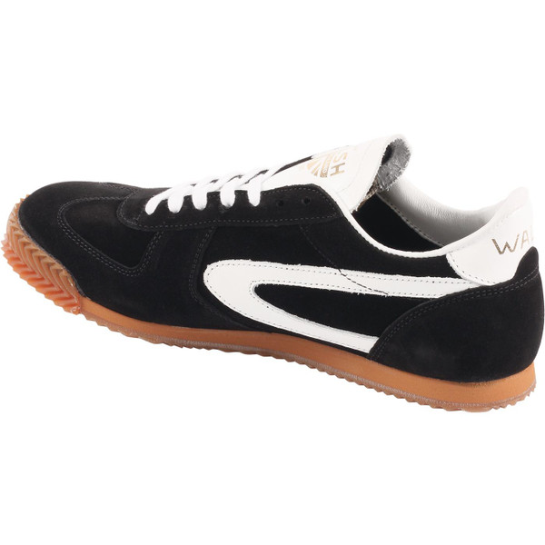 walsh trainers mens retro suede trainers black
