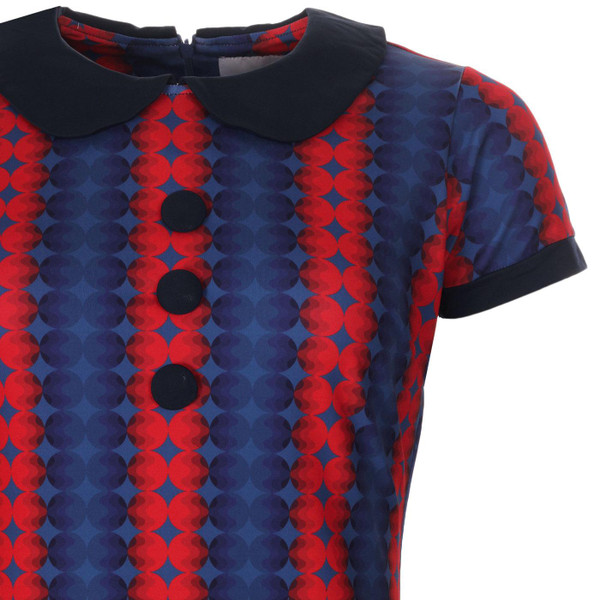 Madcap England Dollierocker Diamond Dots Retro 60s Mod Peter Pan Collar Dress