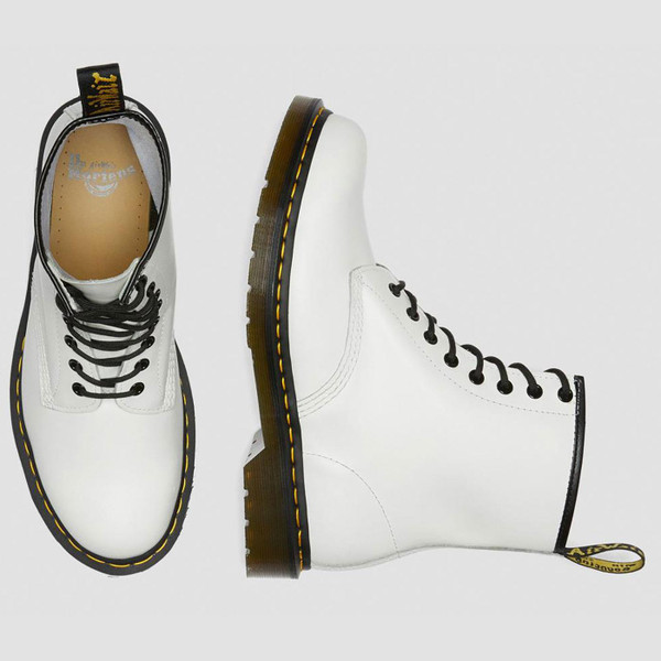 dr martens 1460 womens white smooth chelsea boots 