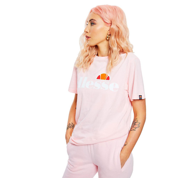 ellesse womens albany relaxed fit logo tee light pink
